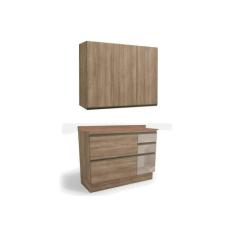 Cozinha Modulada Completa Maxxi 3 Peças (1Aéreo+1Balcão+1Complemento) 