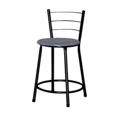 Banqueta Baixa Assento Ratan Preta Cristal - Lamar Design, Azul