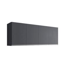 Armário Aéreo Andréia Para Cozinha Com 4 Portas 160 Cm Cinza Fosco