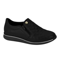 Tênis Modare Slip On Comfort Zíper Feminino Preto