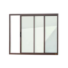 Janela Confort 2 Folhas Vidro Liso 80cm X 80cm Brimak Corten