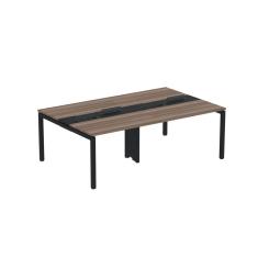 Mesa De Plataforma Dupla Para 4 Pessoas Corporativa 110x140-4p Walnut-preto