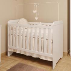 Berço Americano 3 em 1 Gabrielle Branco Brilho Carolina Baby