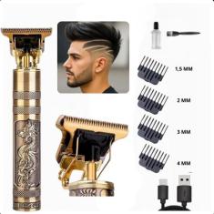 Máquina de Cortar Cabelo e Barba  Premium, Dragão Dourado, Para Cabelo
