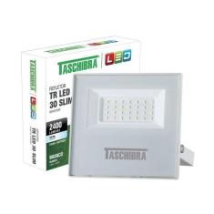 Refletor Taschibra Led Tr Slim 30W Luz Brando Fria 6500K Branco Bivolt