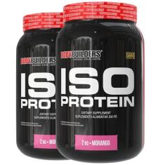 Kit 2x Whey Iso Protein Morango 2kg - Bodybuilders