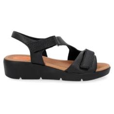 Sandália Feminina Usaflex AL4303 Couro Plataforma-Feminino