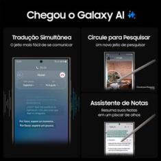 Smartphone Samsung Galaxy S24 Ultra Titânio Cinza 256GB, Inteligência Artificial, Tela de 6.8", 12GB RAM, S Pen, Processador Snapdragon 8 Gen 3