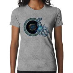 Baby Look Signo Câncer Astrologia - Foca na Moda, Cinza, P