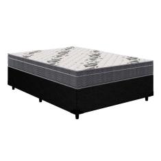 Cama Box Casal: Colchão Anatômico Ortobom D33/Ep Airtech 100 + Base Crc Courano Black(138X188)