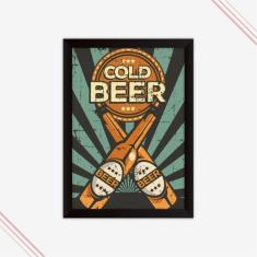Quadro decorativo bar cerveja bebidas tema boteco - Cold Bee
