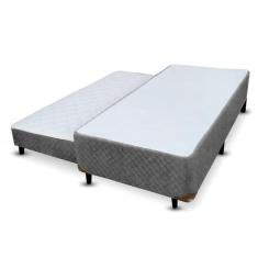 Cama Box Base com Auxiliar Semi Ortopedica Solteiro Poliester (88x188) - Cinza