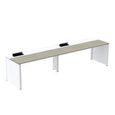 Mesa de Plataforma Simples para 2 Pessoas Corporativa 120x792/2p Pscpp120/792/2p Nogueira Casablanca/Branco