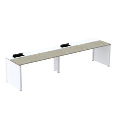 Mesa de Plataforma Simples para 2 Pessoas Corporativa 140x792/2p Pscpp140/792/2p Nogueira Casablanca/Branco