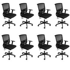 Kit 8 Cadeiras para Escritório Diretor com NR17 Tóquio 3329  Preto