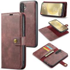 Asuwish Capa de celular para Samsung Galaxy S24 Plus S24+ 5G carteira magnética destacável com protetor de tela de vidro temperado flip compartimento para cartão S24plus 24S + S 24 24+ mulheres homens