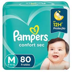 FRALDA PAMPERS CONFORT SEC BAG GIGA M 80 unidades