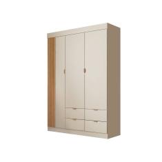 Guarda Roupa Infantil 3 Portas 4 Gavetas Ayla Off W - Phoenix Baby