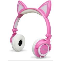 Fone Ouvido Headphone Orelha De Gato Com Led P2 Hf-C22 - Exbom
