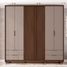 Guarda Roupa Casal 6 Portas 4 Gavetas Externas com Pés Suburban Havana/Fendi