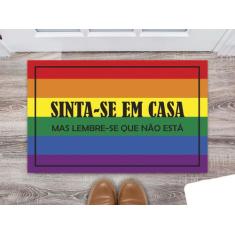 Tapete Capacho Decorativo Entrada Porta Sala Sinta-se em casa, mas lem