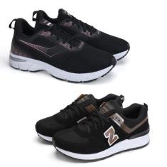 Kit 2 Pares Tênis Fitness Esporte Cadarço Conforto Dia a Dia - Vorax, 