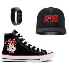 Kit Tênis Boné E Relógio Minnie Lançamento Top 2022 - Milene Store, Pr