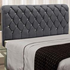 Cabeceira Fernanda 1,95 Para Cama Box King Size - Veludo Chumbo