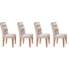 Cadeira Sala De Jantar Imperatriz Kit 4 Un Imbuia/veludo Creme