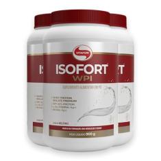 Kit 3 Isofort Vitafor Whey Protein 900g Neutro