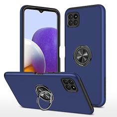 SORAKA Capa para Samsung Galaxy A22 5G com suporte de anel invisível e placa de metal para montagem magnética em carro Capa rígida para PC Capa Samsung Galaxy A22 5G Capa