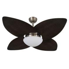 Ventilador De Teto Dunamis Bronze 4 Pás Rattan Tabaco 110V - Volare, 1