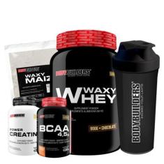 KIT - Waxy Whey 900g + Waxy Maize 800g + Power Creatina 100g + BCAA 10