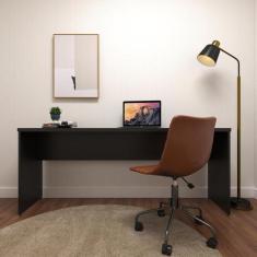 Escrivaninha Mesa Escritório 180cmx42cm 180cm Preto - Bramov Móveis
