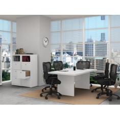 Mesa para Reunião 6 Lugares 200x100cm - Tecno Mobili, Branco
