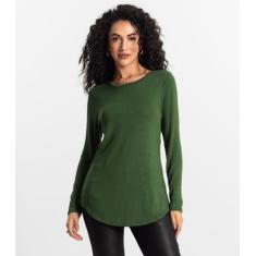Blusa Feminina Manga Longa Visco Tricot Rovitex Verde, P, Verde