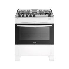 Fogão Atlas 5 Bocas Com Mesa de Inox Mônaco Top Branco Bivolt