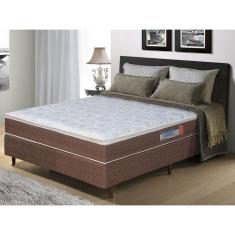 Cama Box Casal Umaflex Berlim com Pillow Top e Molas Ensacadas 72x138x188 cm - Castor/Branco