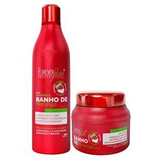 KIT SHAMPOO MÁSCARA BANHO DE VERNIZ MORANGO FOREVER LISS
