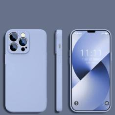 Capa para iphone 13 pro silicone líquido quadrado capa de proteção de lente completa, cor roxa, para iphone 13 pro