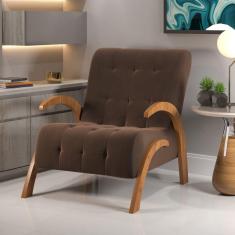 Poltrona do Papai em Veludo Pés em Mdf Garden Bombom