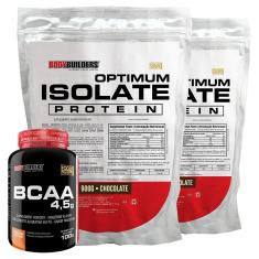 Kit 2x Optimum Isolate Whey Protein 900g  + Bcaa 100g - Bodybuilders-Unissex