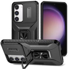 Ailampe Capa magnética para Samsung Galaxy S23 de 6,1 polegadas, capa para celular Samsung Galaxy S23, capa para Samsung S23 com capa para câmera e suporte, capa à prova de choque de grau militar para