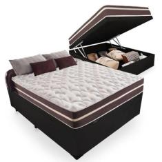 Cama Box Baú Casal + Colchão De Molas Prime Colchões Classic Superlast