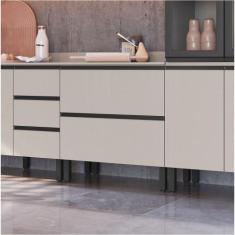 Armário de Cozinha 80 Cm 2 Gavetas Quiditá, Fumê