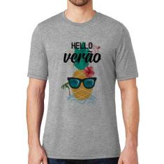 Camiseta Hello Verão - Foca na Moda, Cinza, GG