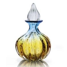 Garrafa Em Cristal Murano Água Marinha E Âmbar - São Marcos