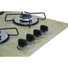Fogão Cooktop À Gás 4 Bocas ChamaLar CO Ultra Chama Vidro Bivolt XP, A