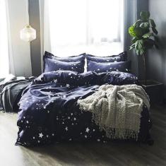Jogo de cama casal comum completo 6 peças com edredom star - ESPAÇO CA