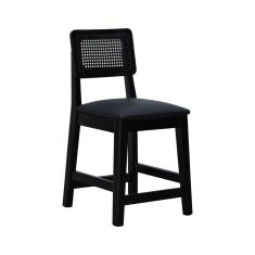 Banqueta Baixa-cadeira Gabi - Preto Assento Estofado Corano Preto